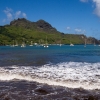 La plage de Taiohae, île de Nuku Hiva, Marquises