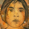 Jeune indienne, encre de Chine & fusain