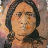 Fusain & encre de Chine, ”Sitting Bull”